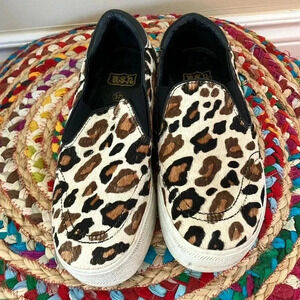 Ash calf hair  slip on shoes